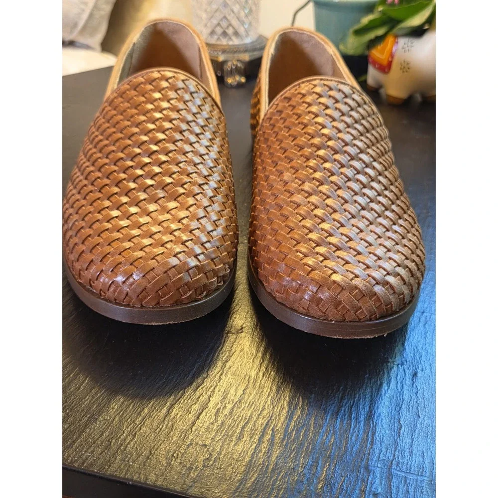 Nisolo Men's Alejandro Woven Leather Slip On 2.0 Shoes Brown Size 10.5 EUC! $198